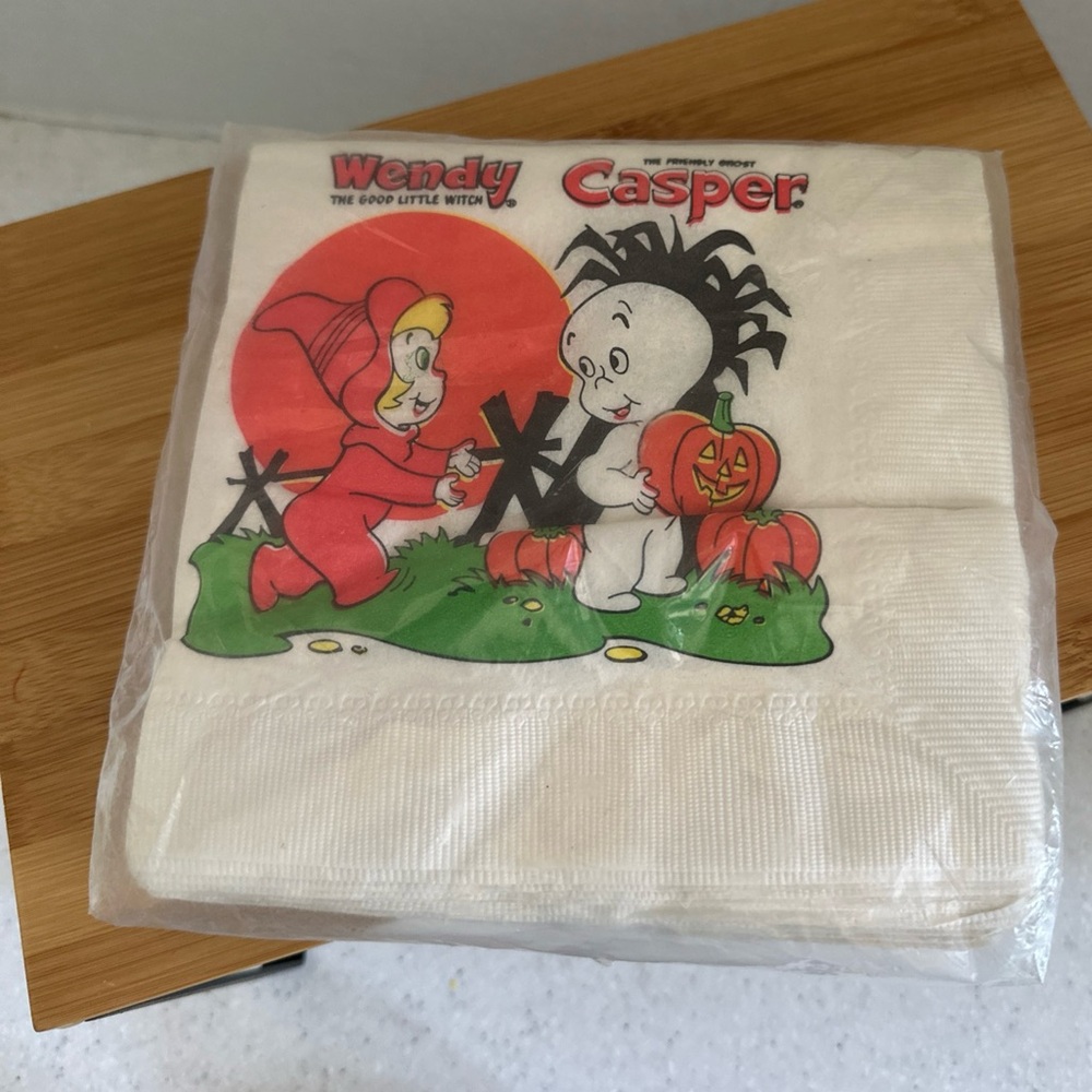 NWT Vintage Halloween Casper Wendy Halloween Napkins Set of 20. Rembrandt. 60’s?